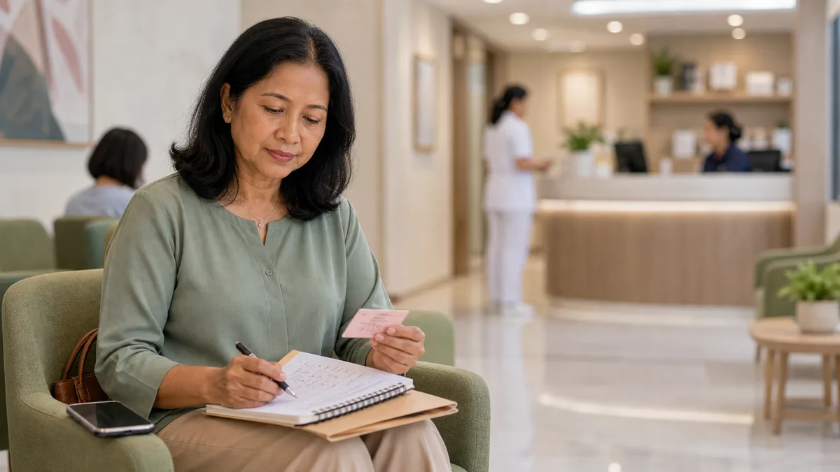 Ringkasan visual persediaan sebelum mendapatkan nasihat klinik di Malaysia.